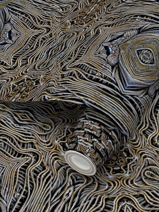 Shadow Wire Wallpaper - Dimensional Industrial Designer Wallpaper