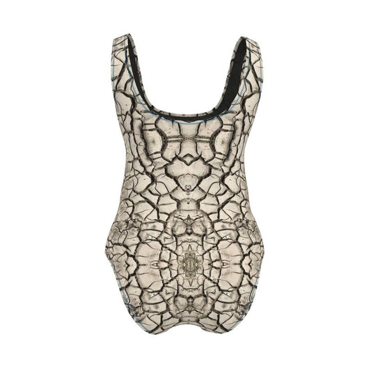 SWIMSUIT -CRACKED EARTH PATTERN