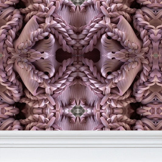 Yoga Wallpaper in Pink - Mindfulness-Inspired Pattern by David Booth MRSS