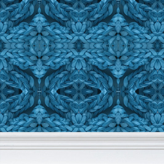 Yoga Wallpaper in Turquoise - Mindfulness-Inspired Pattern by David Booth MRSS