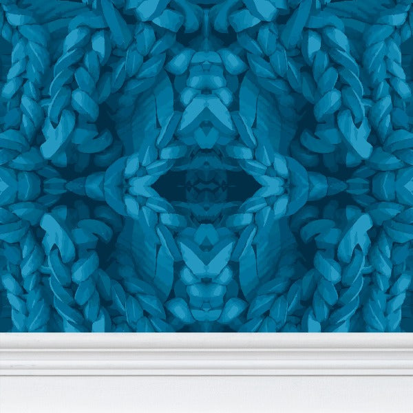 Yoga Wallpaper in Blue - Mindfulness-Inspired Pattern by David Booth MRSS
