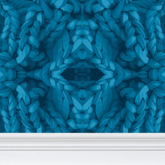 Yoga Wallpaper in Blue - Mindfulness-Inspired Pattern by David Booth MRSS