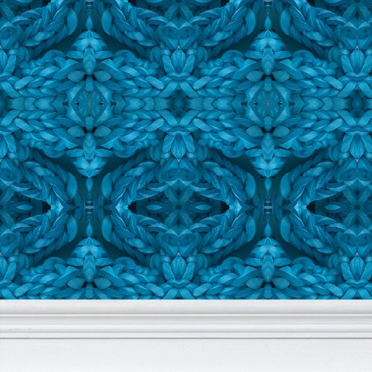 Yoga Wallpaper in Turquoise - Mindfulness-Inspired Pattern by David Booth MRSS