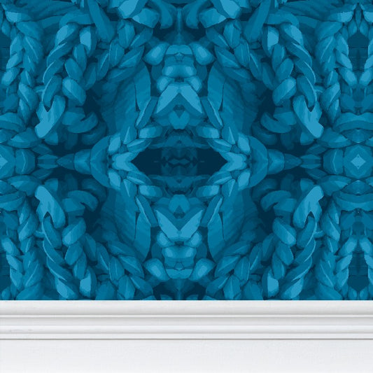 Yoga Wallpaper in Blue - Mindfulness-Inspired Pattern by David Booth MRSS