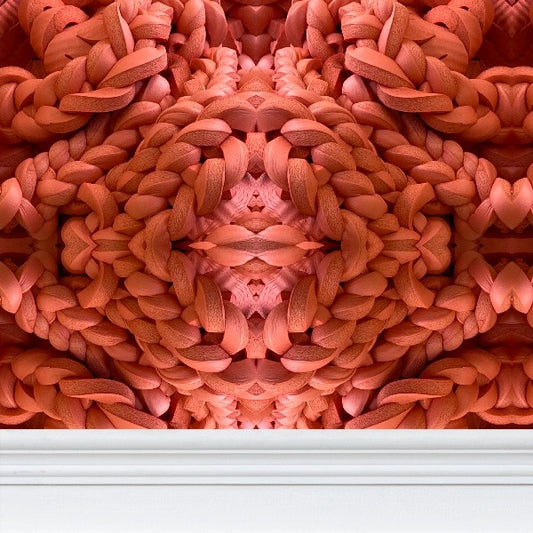 Yoga Wallpaper in Orange - Mindfulness-Inspired Pattern by David Booth MRSS