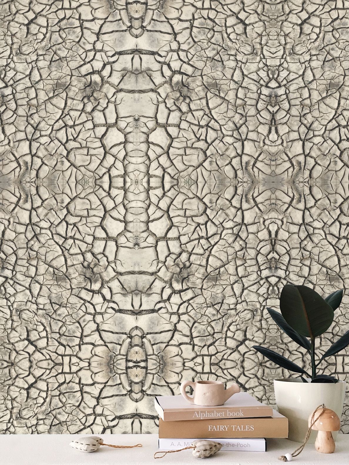 Cracked Earth Wallpaper - Organic Industrial Designer Wallpaper