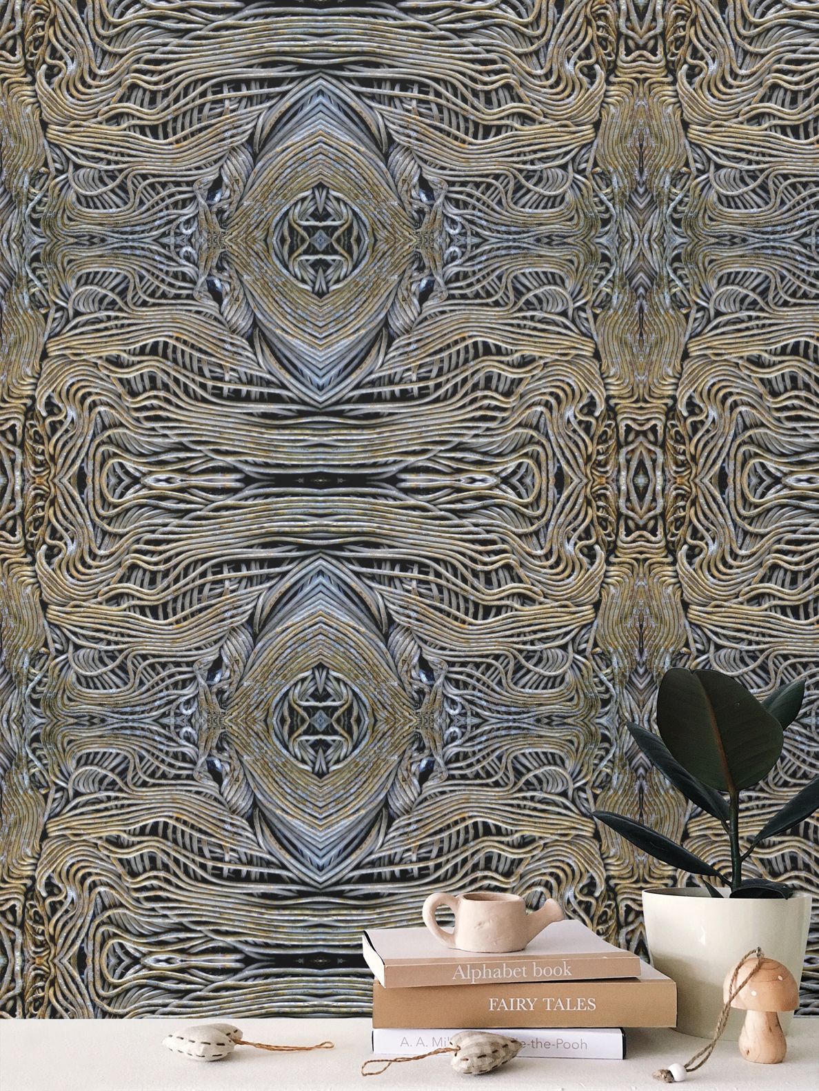 Wire Horizontal Wallpaper - Contemporary Industrial Designer Wallpaper