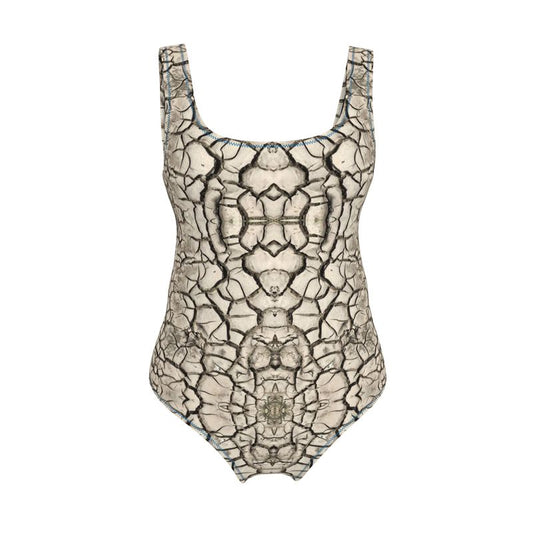 SWIMSUIT -CRACKED EARTH PATTERN
