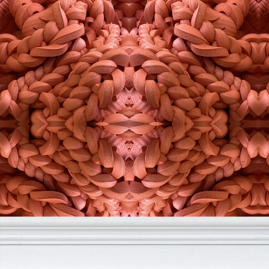Yoga Wallpaper in Orange - Mindfulness-Inspired Pattern by David Booth MRSS