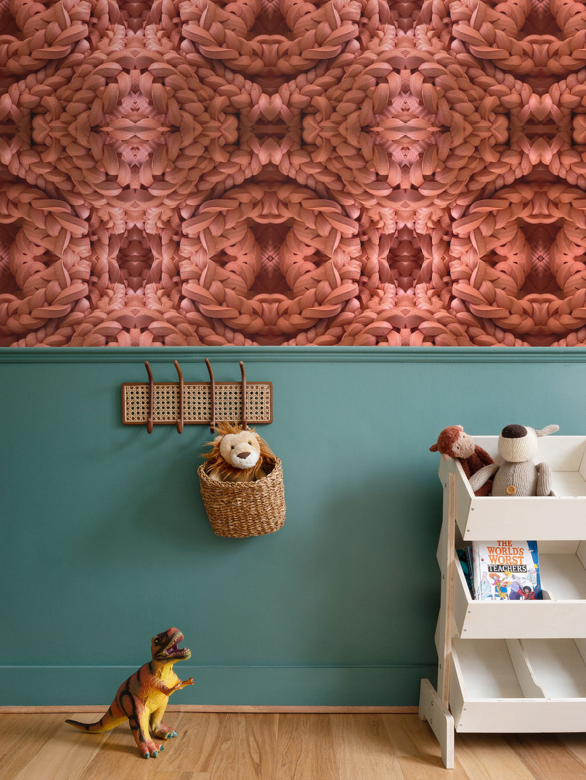 Yoga Wallpaper in Orange - Mindfulness-Inspired Pattern by David Booth MRSS