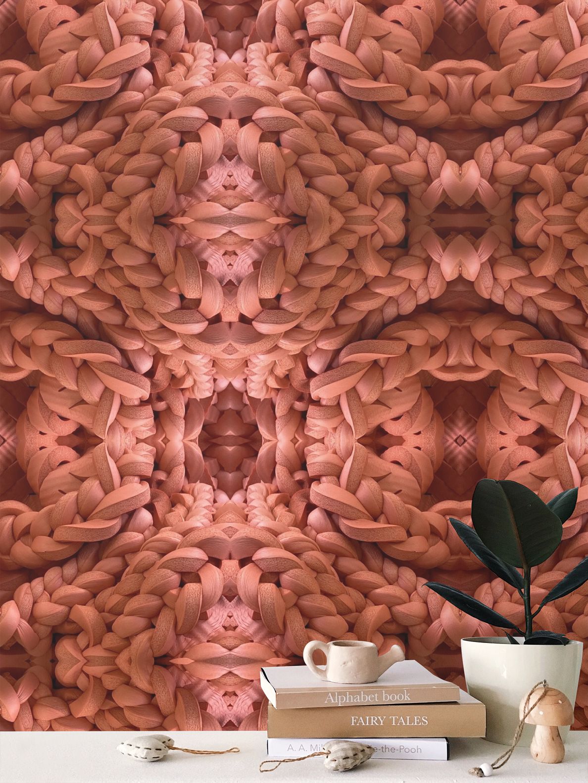 Yoga Wallpaper in Orange - Mindfulness-Inspired Pattern by David Booth MRSS