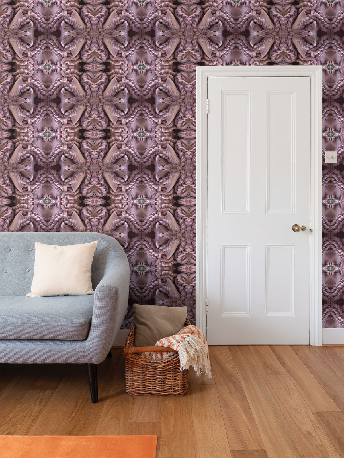 Yoga Wallpaper in Pink - Mindfulness-Inspired Pattern by David Booth MRSS