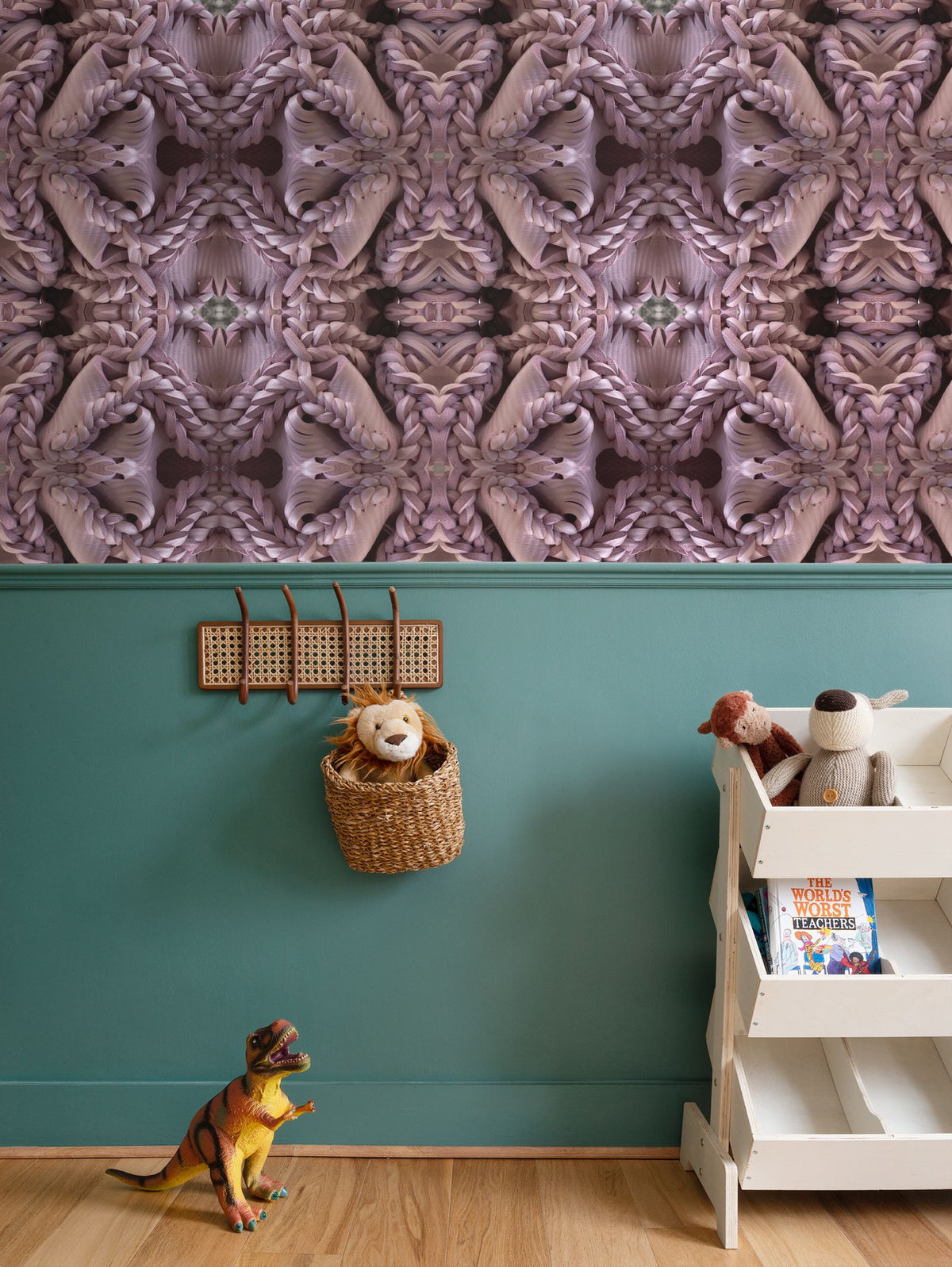 Yoga Wallpaper in Pink - Mindfulness-Inspired Pattern by David Booth MRSS