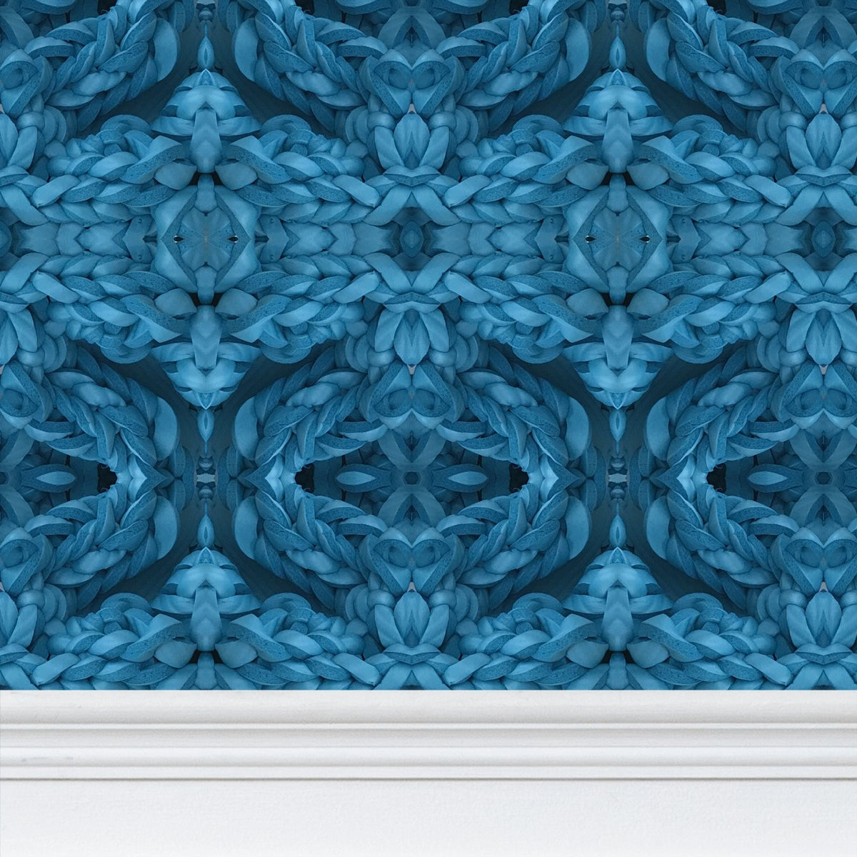 Yoga Wallpaper in Turquoise - Mindfulness-Inspired Pattern by David Booth MRSS