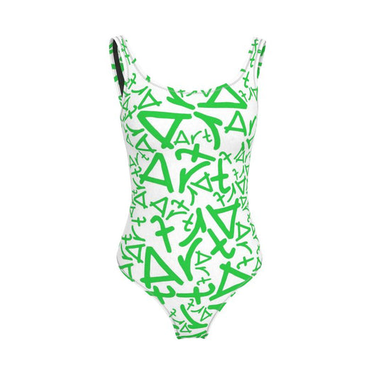 Swimsuit - Art  White / green
