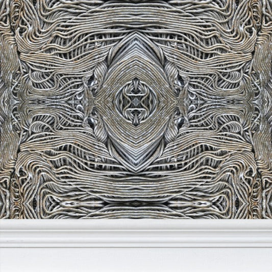 Silver Wire Wallpaper - Minimalist Industrial Designer Wallpaper