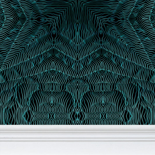 Blue Threads Wallpaper - Contemporary Industrial Designer Wallpaper