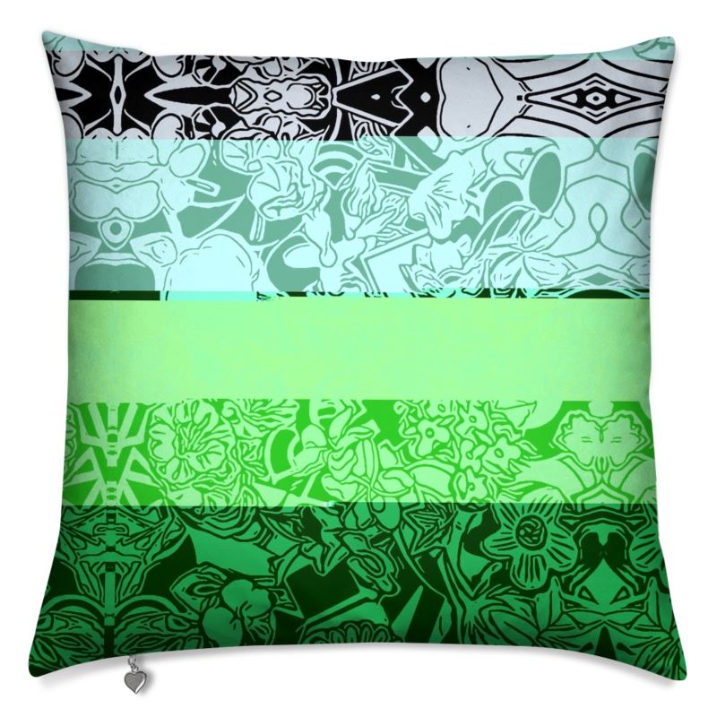 Flower Stripe Cushion - Elegant Botanical Stripe Design