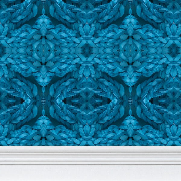 Yoga Wallpaper in Turquoise - Mindfulness-Inspired Pattern by David Booth MRSS